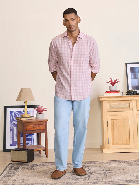 Slub Checkered Tailored Fit Shirt