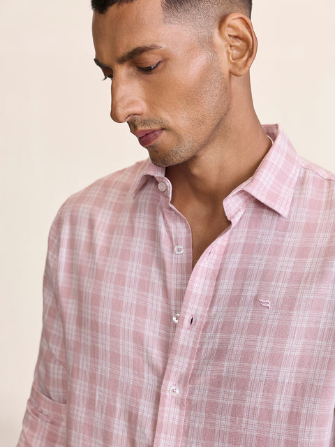 Slub Checkered Tailored Fit Shirt