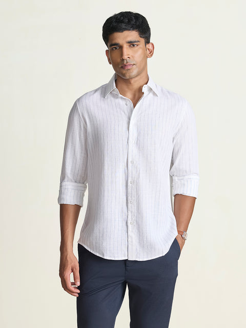 Slub Striped Tailored Fit Shirt