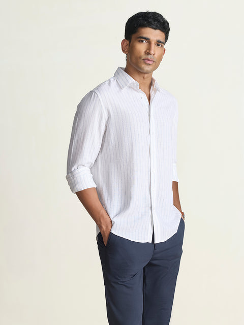 Slub Striped Tailored Fit Shirt