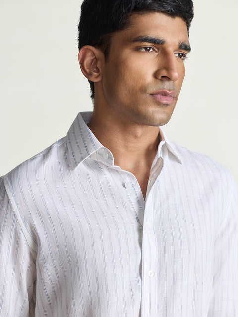 Slub Striped Tailored Fit Shirt