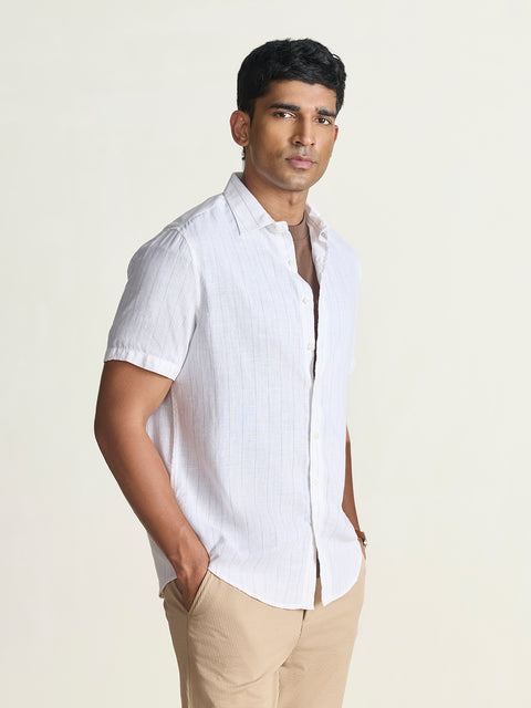 Slub Solid Tailored Fit Shirt