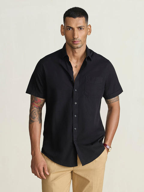 Slub Solid Tailored Fit Shirt