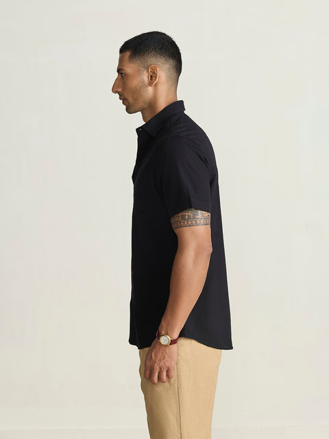 Slub Solid Tailored Fit Shirt