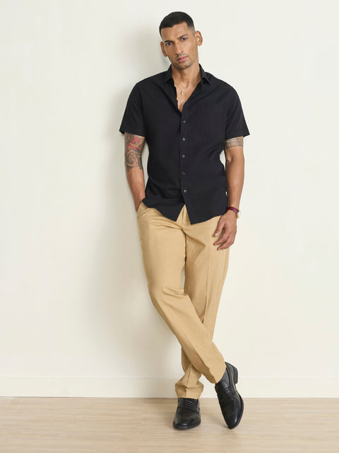 Slub Solid Tailored Fit Shirt