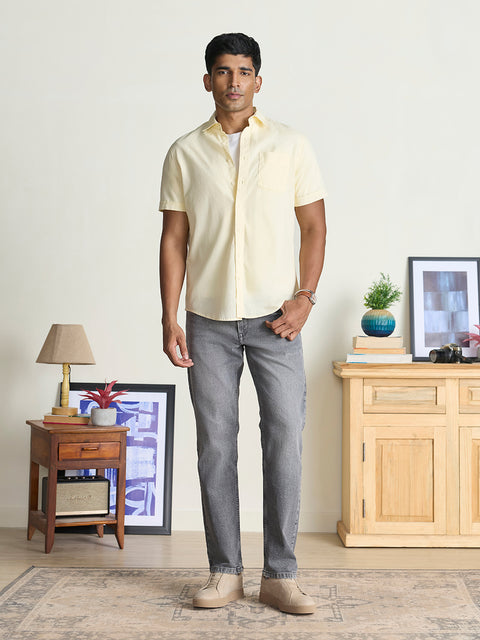 Slub Solid Tailored Fit Shirt