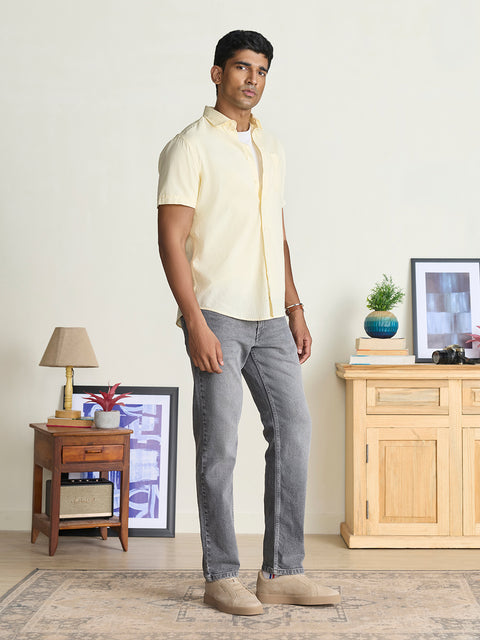 Slub Solid Tailored Fit Shirt