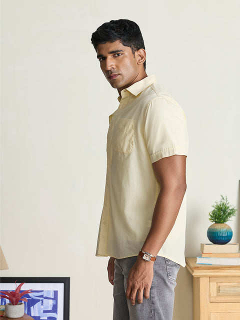 Slub Solid Tailored Fit Shirt