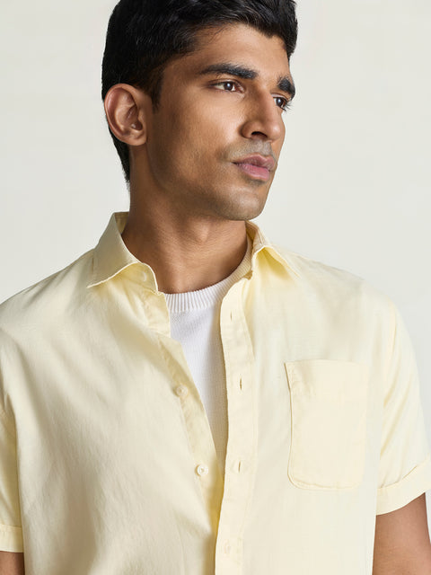 Slub Solid Tailored Fit Shirt