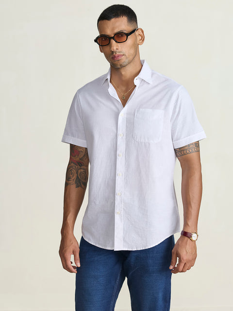 Slub Solid Tailored Fit Shirt
