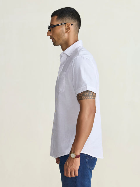 Slub Solid Tailored Fit Shirt