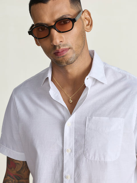 Slub Solid Tailored Fit Shirt