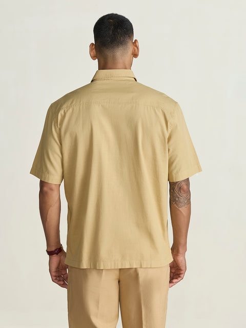 Slub Solid Relaxed Fit Shirt