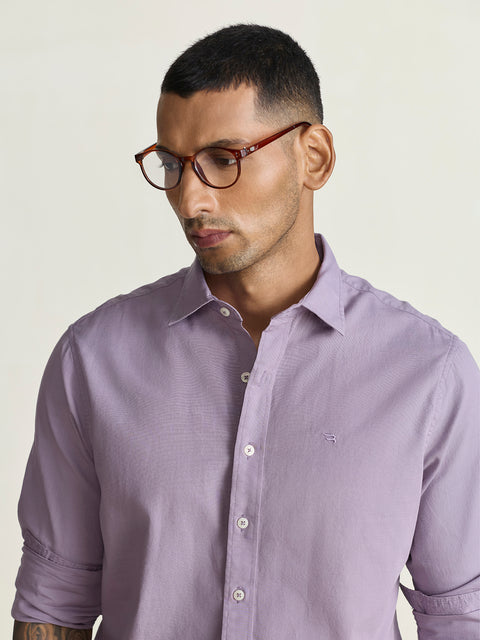 Slub Solid Tailored Fit Shirt