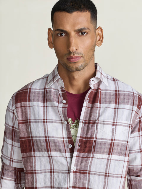 Slub Checkered Tailored Fit Shirt