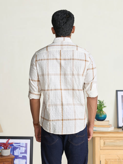 Slub Checkered Tailored Fit Shirt