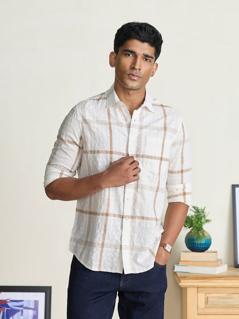 Slub Checkered Tailored Fit Shirt
