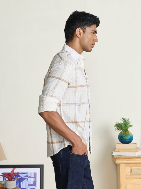 Slub Checkered Tailored Fit Shirt