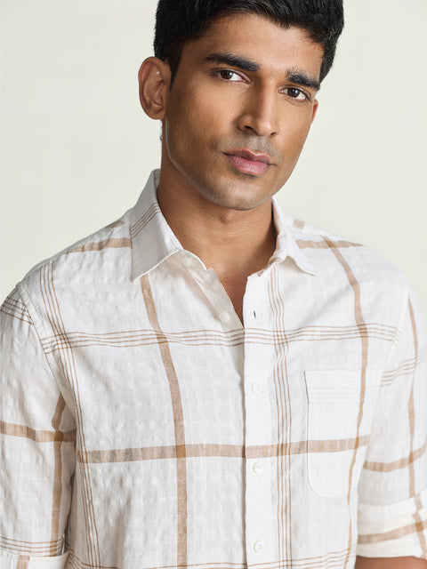 Slub Checkered Tailored Fit Shirt