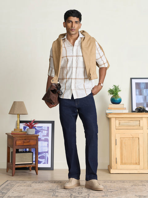 Slub Checkered Tailored Fit Shirt