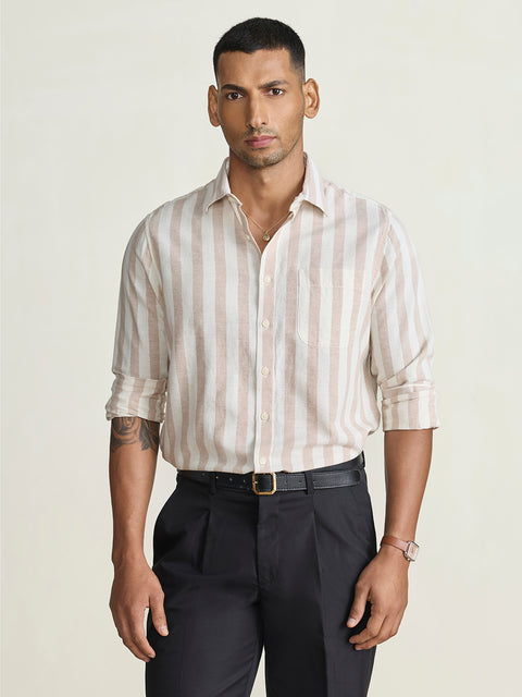 Slub Striped Tailored Fit Shirt