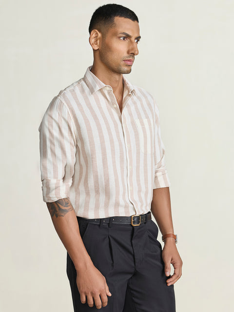 Slub Striped Tailored Fit Shirt