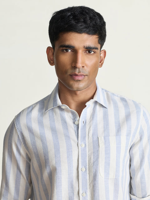 Slub Striped Tailored Fit Shirt