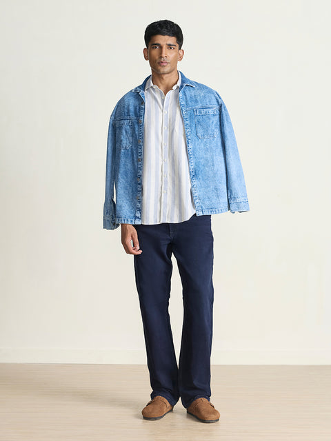 Slub Striped Tailored Fit Shirt