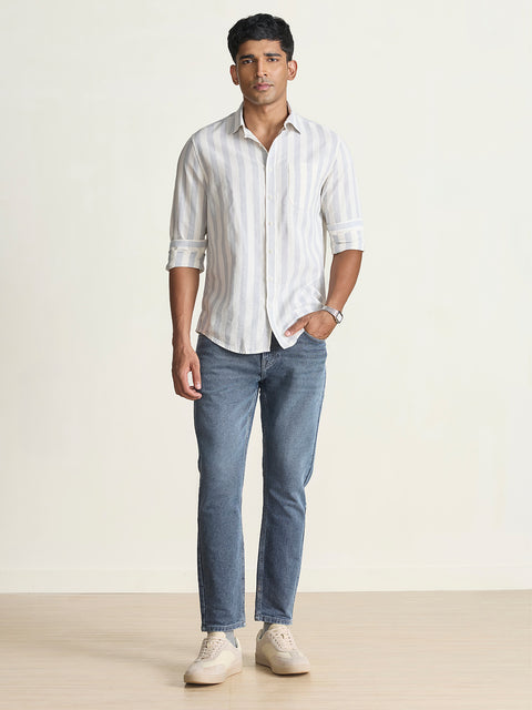 Slub Striped Tailored Fit Shirt