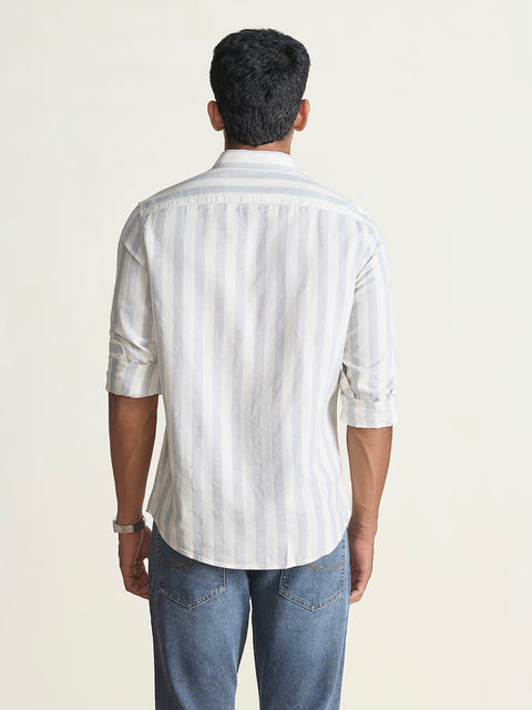 Slub Striped Tailored Fit Shirt