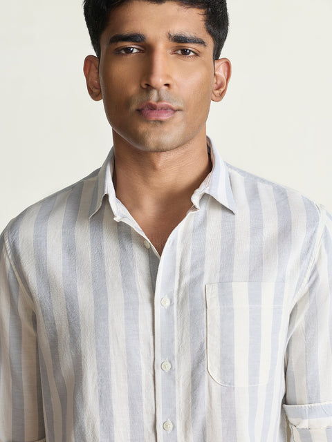 Slub Striped Tailored Fit Shirt