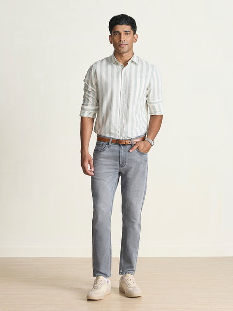 Slub Striped Tailored Fit Shirt