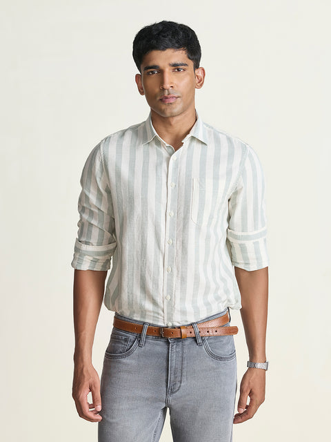 Slub Striped Tailored Fit Shirt