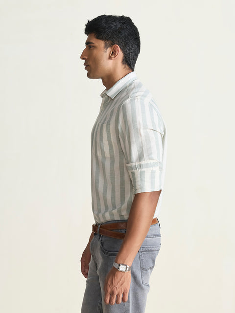 Slub Striped Tailored Fit Shirt