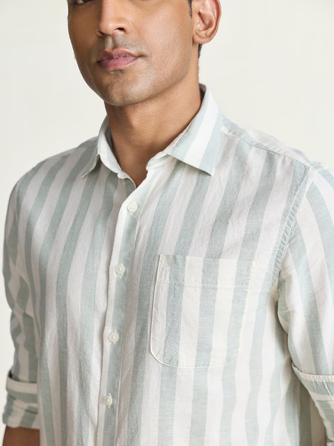 Slub Striped Tailored Fit Shirt