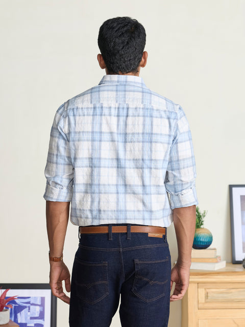 Slub Checkered Tailored Fit Shirt