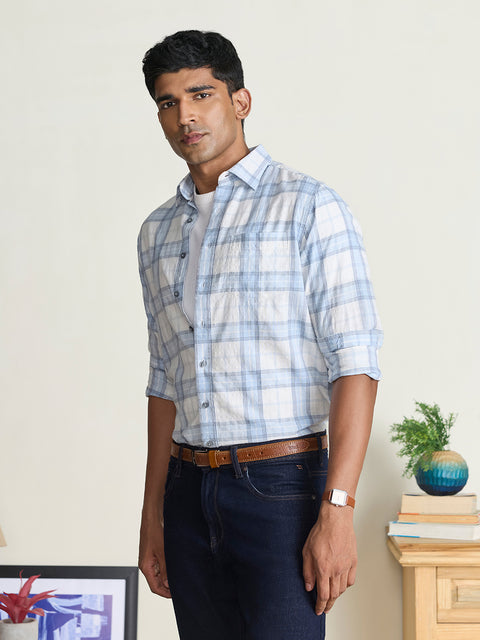 Slub Checkered Tailored Fit Shirt