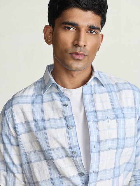Slub Checkered Tailored Fit Shirt