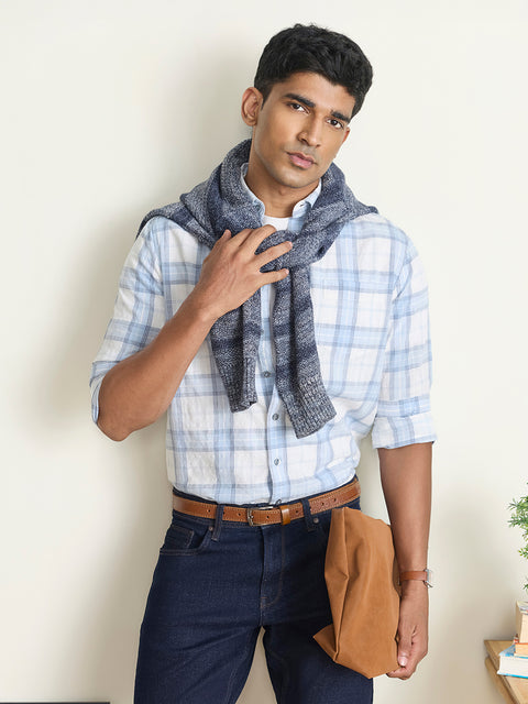 Slub Checkered Tailored Fit Shirt