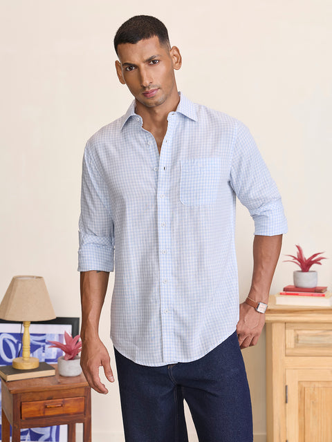 Slub Checkered Tailored Fit Shirt