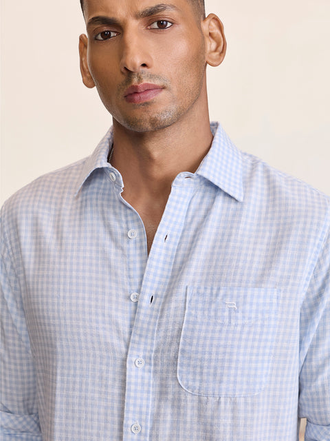 Slub Checkered Tailored Fit Shirt