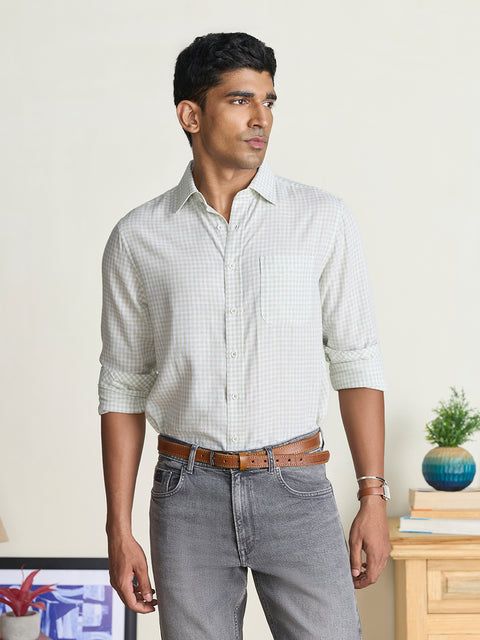 Slub Checkered Tailored Fit Shirt