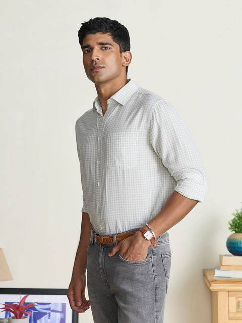 Slub Checkered Tailored Fit Shirt