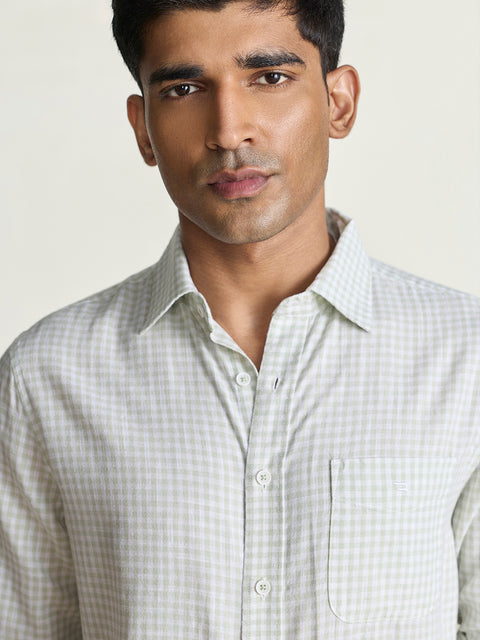 Slub Checkered Tailored Fit Shirt