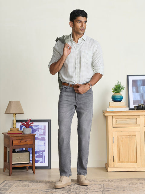 Slub Checkered Tailored Fit Shirt