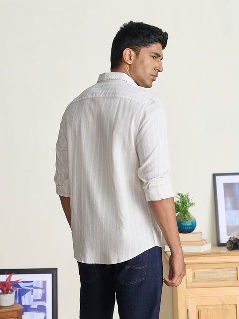 Slub Striped Tailored Fit Shirt