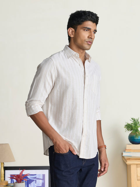 Slub Striped Tailored Fit Shirt