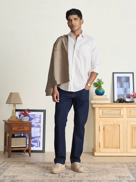 Slub Striped Tailored Fit Shirt