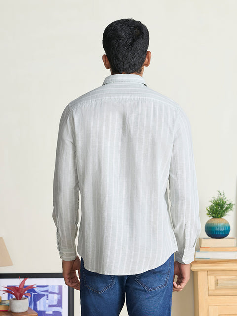 Slub Striped Tailored Fit Shirt