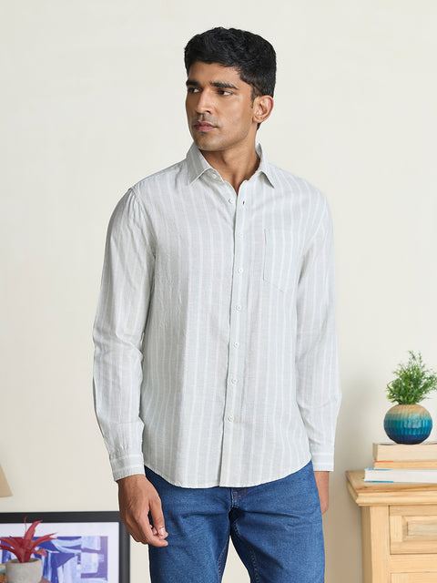 Slub Striped Tailored Fit Shirt